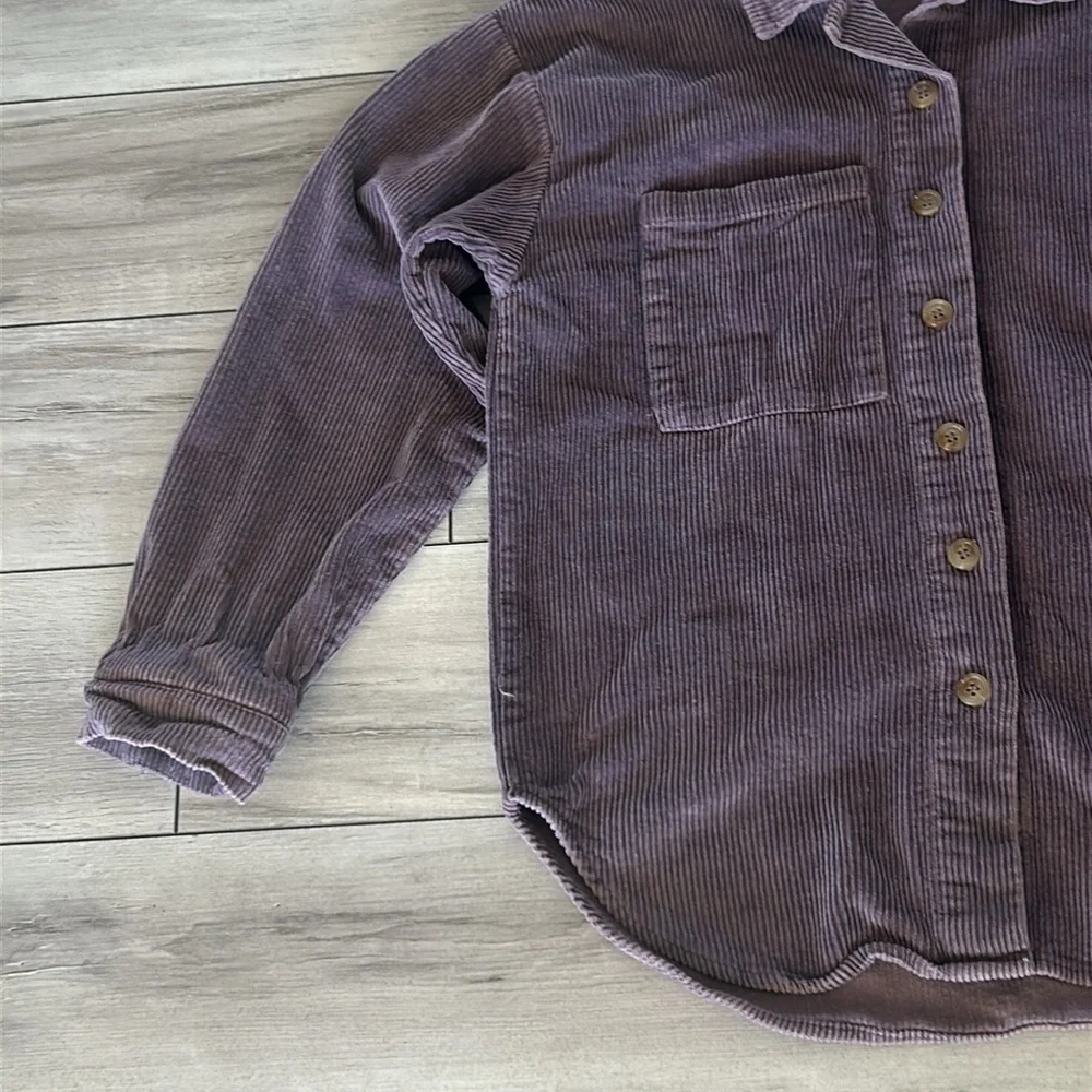 Lulus purple corduroy shacket shirt jacket size medium